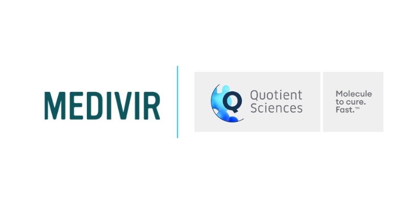 Logos for Medivir and Quotient Sciences