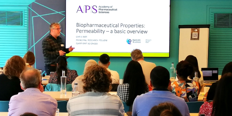 A photo from the 2023 APS Biopharmaceutics Workshop presentation