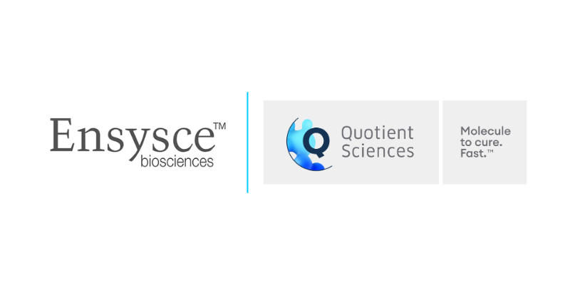 Ensysce Biosciences and Quotient Sciences logos