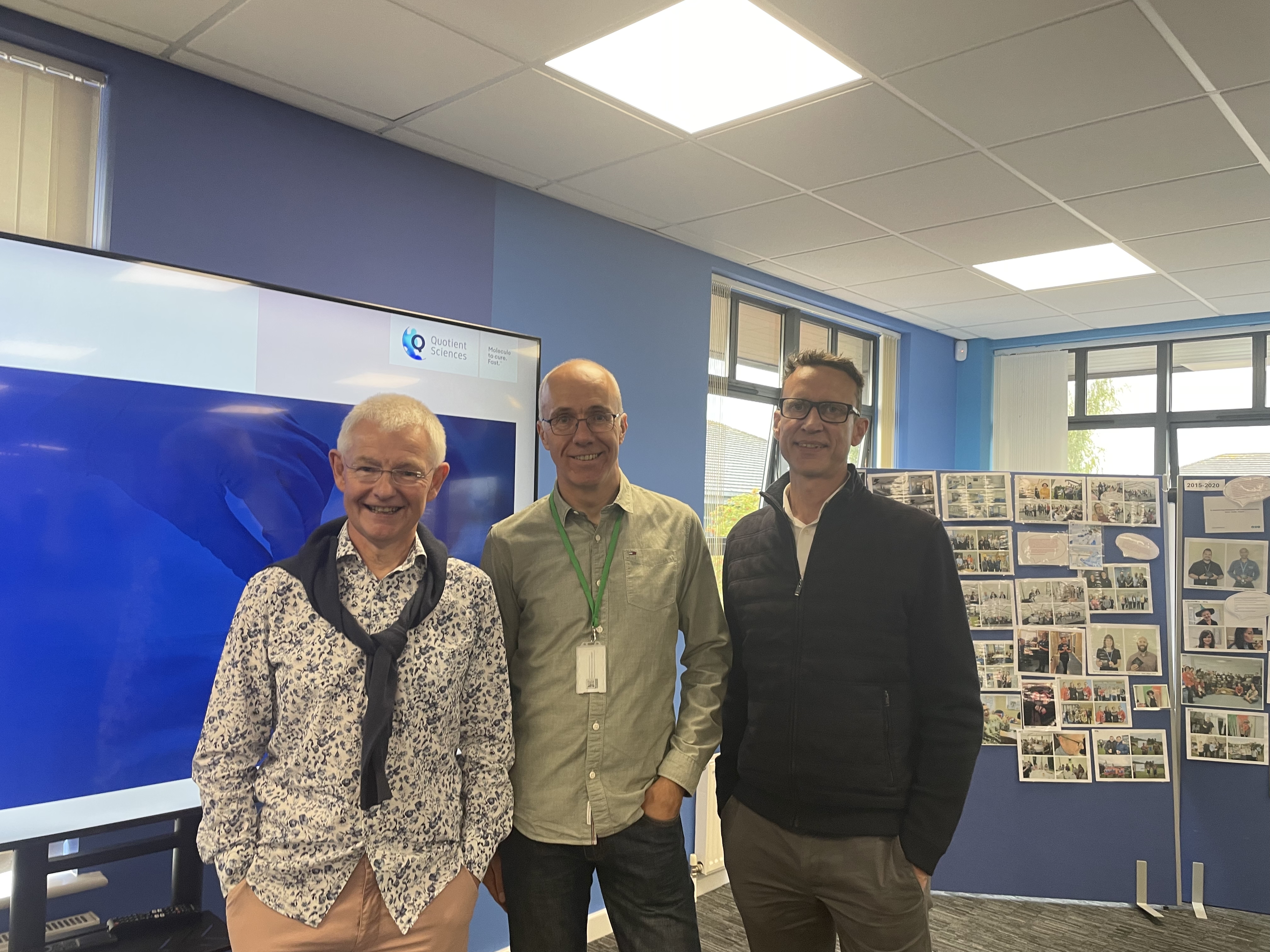 Pictured L to R: Dr. Ian Wilding, one of the company’s founders; Dr. Peter Scholes, former Chief Scientific Officer; and Dr. Andy Lewis, our current Chief Scientific Officer.