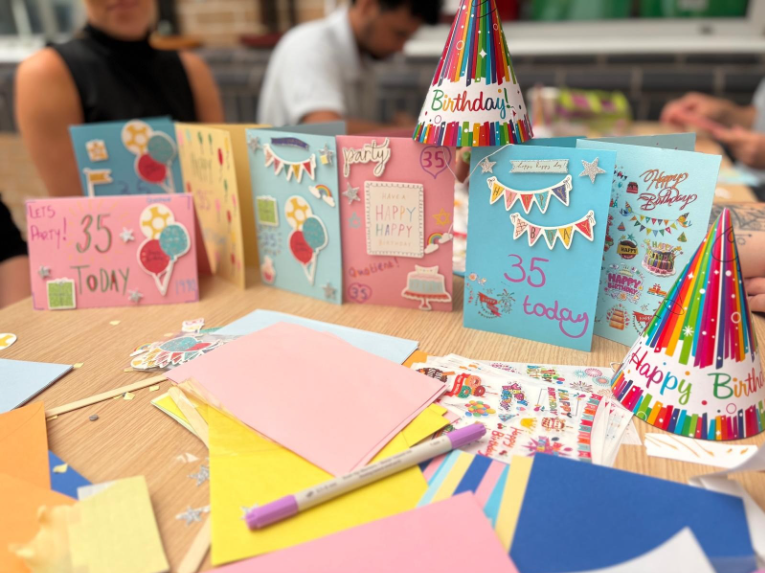 35th anniversary of Quotient Sciences cards at Nottingham clinic