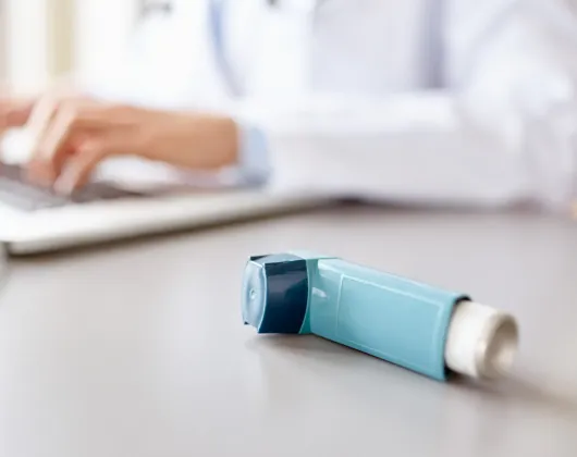 inhaler sitting on a desk